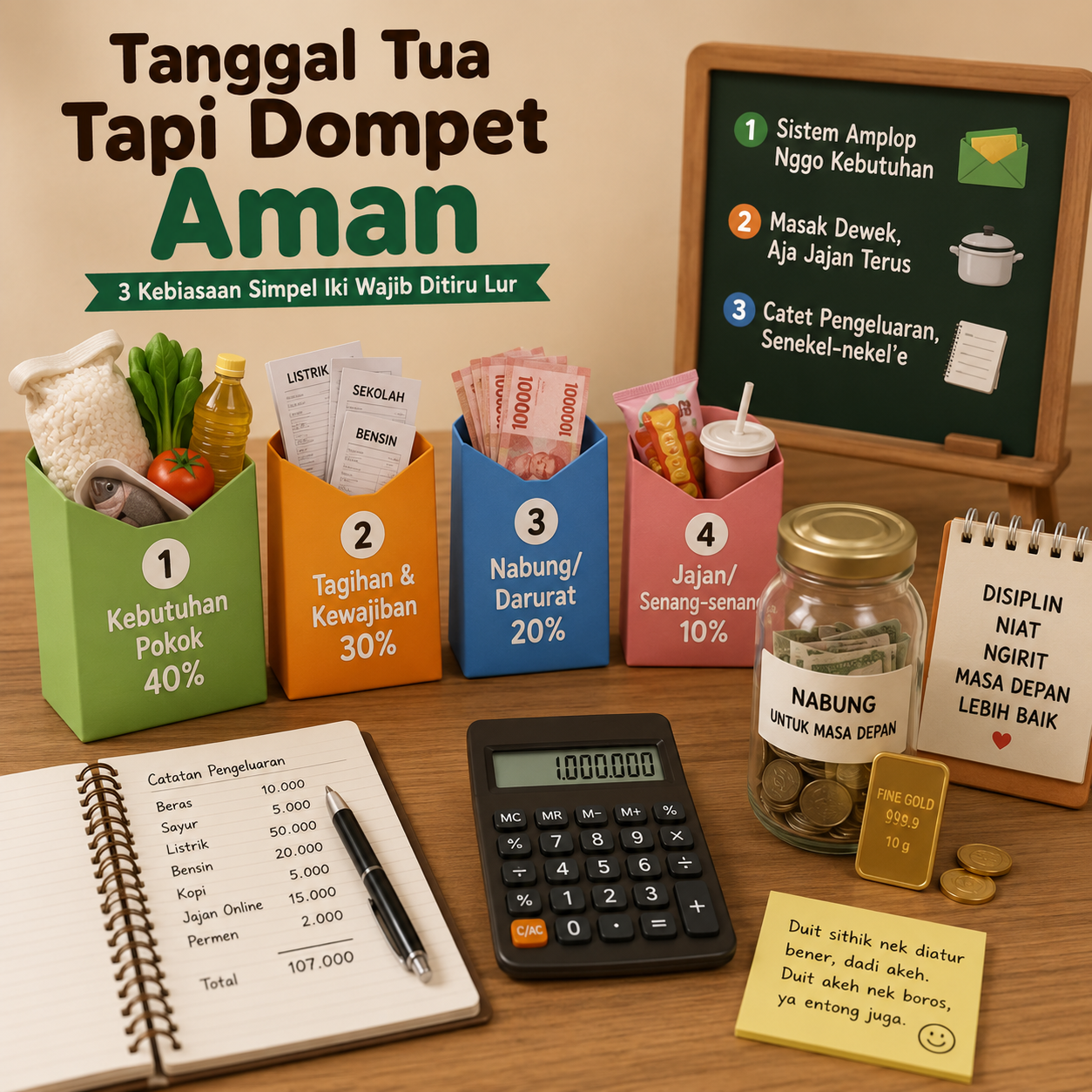 Tanggal Tua Tapi Dompet Aman. Kebiasaan Simpel Iki Wajib Ditiru Lur.