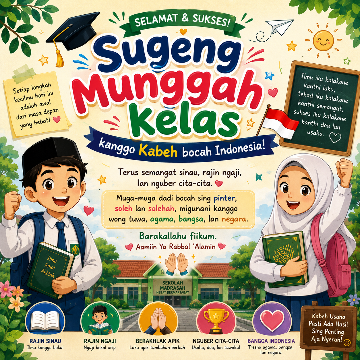 Ucapan Selamat Munggah Kelas: Sing Cilik Tembung, Ning Gedhe Manfangate
